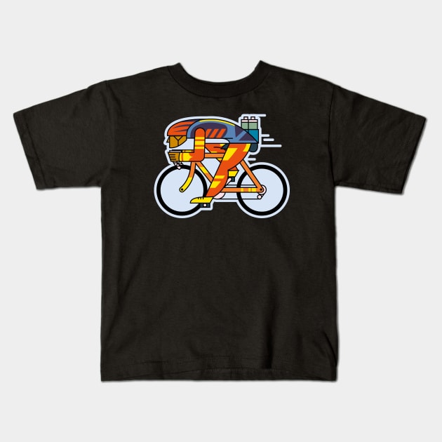 Bike Racer Kids T-Shirt by Mended Arrow